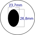 23,7mm 26,8mm