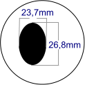 23,7mm 26,8mm